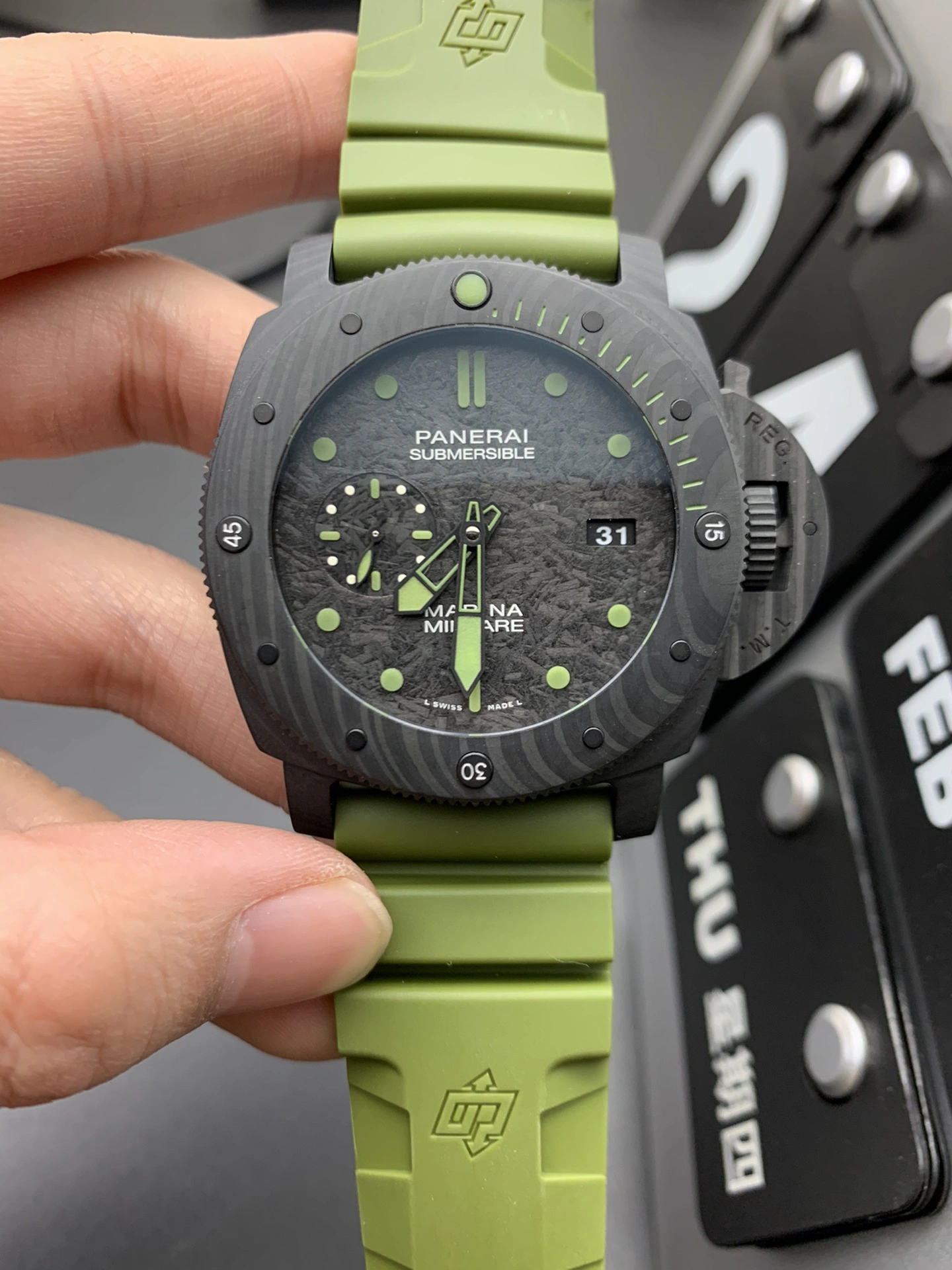 Minimalist CBD Factory Panerai Submersible Marina Militare Carbotech 47mm PAM00961 “COMSUBIN” 1:1 Super Clone – DDP.9010 Movement 412